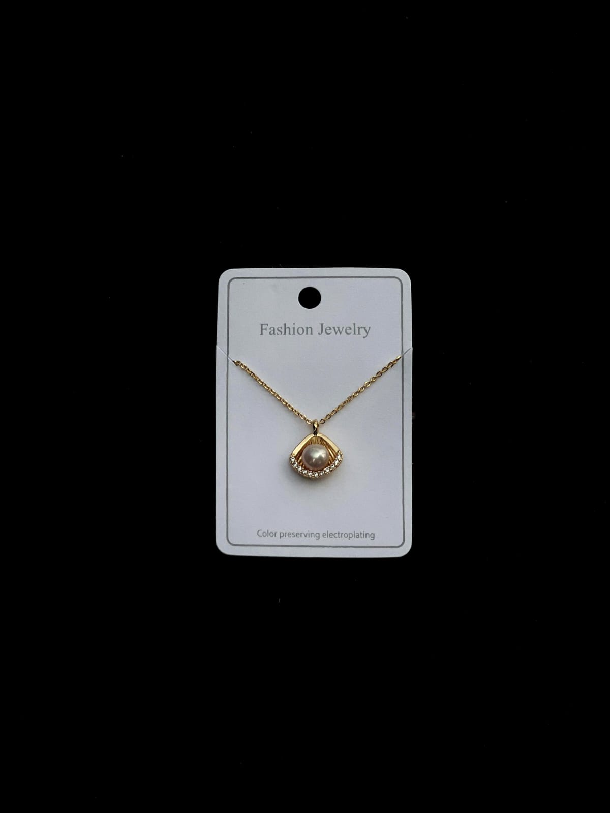 Elegant Pearl Drop Pendant Necklace – Gold Finish - Image 2